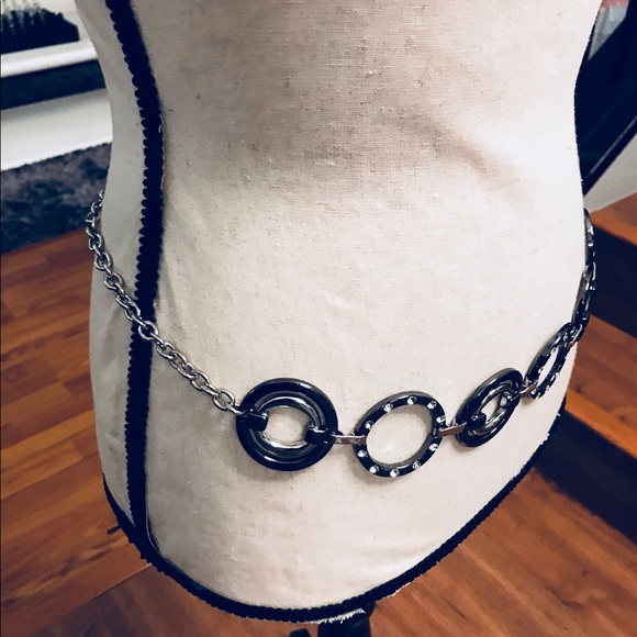 Style Co Women Silver Gray Chain Ring Belt - Picture 6 of 7